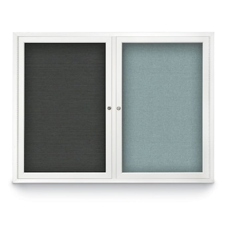 United Visual Products Corkboard, Med Grey/Black, 60" X36" UV405-BLACK-MEDGRY